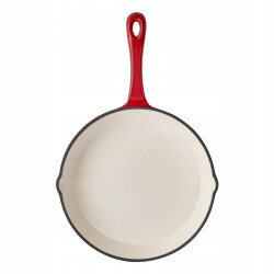 PATELNIA ŻELIWNA emaliowana z uchwytem wylewkami 24 cm KonigHOFFER WIŚNIOWA