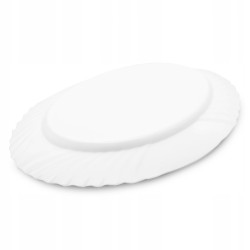 Szklany PÓŁMISEK owalny talerz do serwowania 35 cm Opal Wave BIAŁY