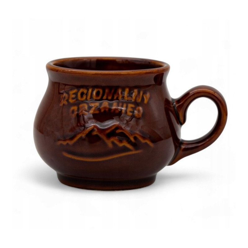 Kamionkowy KUBEK NA GRZANE WINO grzańca z uchwytem 300 ml Bella Fiore BRĄZ