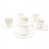 KOMPLET porcelanowych FILIŻANEK 240 ml z PODSTAWKAMI 6+6 12 el. Bella Fiore