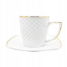 KOMPLET porcelanowych FILIŻANEK 240 ml z PODSTAWKAMI 6+6 12 el. Bella Fiore