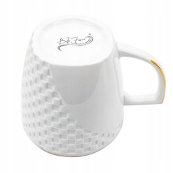 KOMPLET porcelanowych FILIŻANEK 240 ml z PODSTAWKAMI 6+6 12 el. Bella Fiore