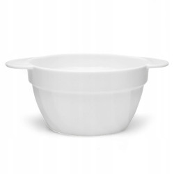 Szklana BULIONÓWKA miska na zupę z uchwytami 600 ml 14 cm Opal Tragar BIAŁA