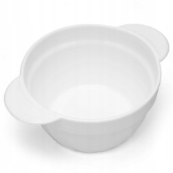 Szklana BULIONÓWKA miska na zupę z uchwytami 600 ml 14 cm Opal Tragar BIAŁA