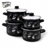 KOMPLET zestaw GARNKÓW EMALIOWANYCH 8 el pokrywki 2/3/4/5 L Meyerhoff ROSÓŁ