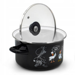 KOMPLET zestaw GARNKÓW EMALIOWANYCH 8 el pokrywki 2/3/4/5 L Meyerhoff ROSÓŁ