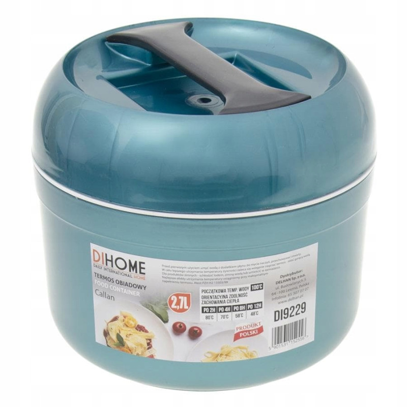TERMOS OBIADOWY lunchbox Callan 2,7 L Dihome Delhan ZIELONY METALIK
