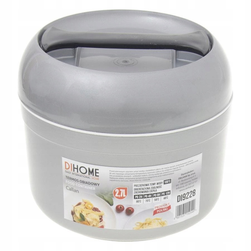 TERMOS OBIADOWY lunchbox Callan 2,7 L Dihome Delhan SREBRNY
