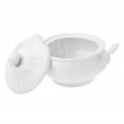 Porcelanowa WAZA na zupę kremy Z POKRYWĄ uchwytami 2,8 L Anya Odelo BIAŁA