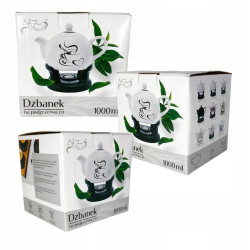 DZBANEK z PODGRZEWACZEM podstawką imbryk 1 l Bella Fiore CZARNY MARMUR