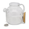 DZBANEK SZKLANY Z SITKIEM w dzióbku UCHWYTEM drewnianą pokrywką 1,8 l