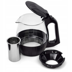 DZBANEK szklany Z ZAPARZACZEM sitkiem do ziół herbaty 2L Meyerhoff CZARNY