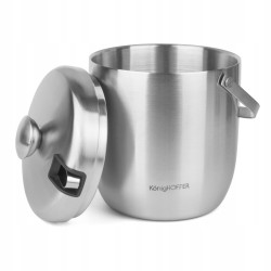 WIADERKO DO LODU 2,8 l z pokrywą + SZCZYPCE satyna Oris KönigHOFFER SREBRNE