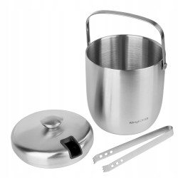 WIADERKO DO LODU 2,8 l z pokrywą + SZCZYPCE satyna Oris KönigHOFFER SREBRNE