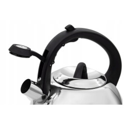 CZAJNIK stalowy nierdzewny z gwizdkiem 3L INDUKCJA Meyerhoff SREBRNY POŁYSK