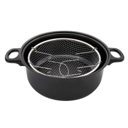 GARNEK DO SMAŻENIA frytek pączków Z KOSZYCZKIEM 4 L Meyerhoff CZARNY