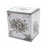 KUBEK porcelanowy z ZAPARZACZEM i POKRYWKĄ kwiaty BIAŁY 340 ml Bella Fiore