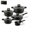 KOMPLET GARNKÓW z pokrywkami + PATELNIA + RONDEL 10 el Brick Marble Starke