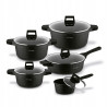 KOMPLET GARNKÓW z pokrywkami + PATELNIA + RONDEL 10 el Brick Marble Starke