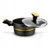 KOMPLET 4 szt GARNKÓW z pokrywami + PATELNIA 10 el Golden Marble Starke Pro
