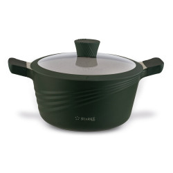 KOMPLET 3 GARNKÓW z pokrywami + PATELNIA + RONDEL 10 el Naturale Starke Pro