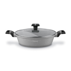 KOMPLET 3 GARNKÓW z pokrywkami + RONDEL + PATELNIA 10 el Musse Grey Starke