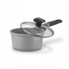 KOMPLET 3 GARNKÓW z pokrywkami + RONDEL + PATELNIA 10 el Musse Grey Starke