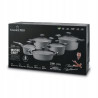 KOMPLET 3 GARNKÓW z pokrywkami + RONDEL + PATELNIA 10 el Musse Grey Starke