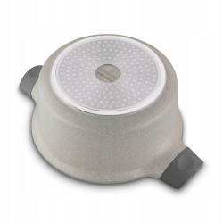 KOMPLET 3 GARNKÓW pokrywy + RONDEL + PATELNIA 10 el Stoneware Marble Starke