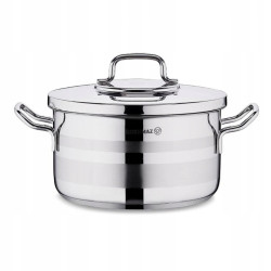 GARNEK stalowy NIERDZEWNY z pokrywą INDUKCJA 2,6 l śr 18 cm Astra Korkmaz
