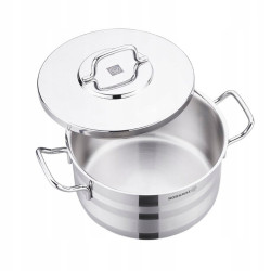 GARNEK stalowy NIERDZEWNY z pokrywą INDUKCJA 2,6 l śr 18 cm Astra Korkmaz