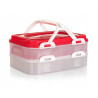 Party box DWUPIĘTROWY POJEMNIK na ciasto 2 x 7 L Culinaria Banquet CZERWONY