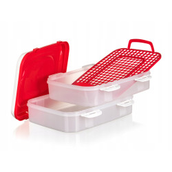 Party box DWUPIĘTROWY POJEMNIK na ciasto 2 x 7 L Culinaria Banquet CZERWONY
