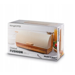 CHLEBAK GEOMETRIC BAMBUSOWY BEŻOWY pojemnik na pieczywo KonigHOFFER